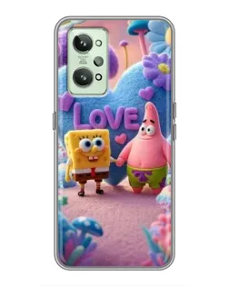 Чехол для Realme GT2 с картинкой «Губка Боб Патрик»