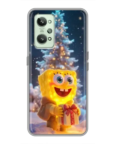 Чехол для Realme GT2 с картинкой «Рождественский Спанч Боб»