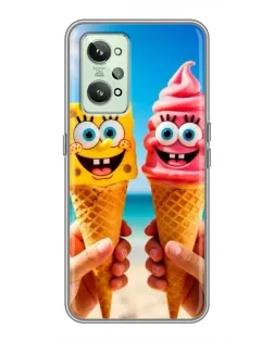 Чехол для Realme GT2 с картинкой «Спанч Боб мороженое»