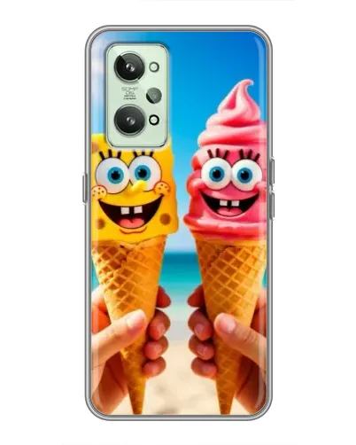 Чехол для Realme GT2 с картинкой «Спанч Боб мороженое»