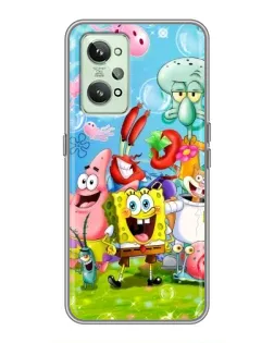 Чехол для Realme GT2 с картинкой «Губка Боб и друзья»