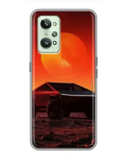 Чехол для Realme GT2 с картинкой «Cybertruck на Марсе»