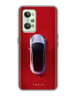 Чехол для Realme GT2 с картинкой «Tesla Top View»