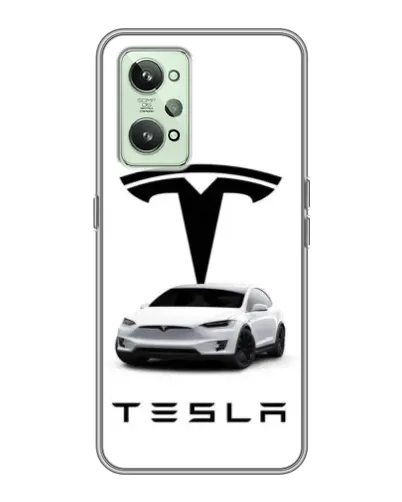 Чехол для Realme GT2 с картинкой «Tesla White Style»
