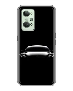 Чехол для Realme GT2 с картинкой «Фары Tesla Night»