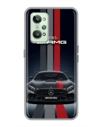 Чехол для Realme GT2 с картинкой «Mercedes — белый карбон»