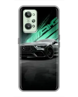 Чехол для Realme GT2 с картинкой «Темный Mercedes AMG»