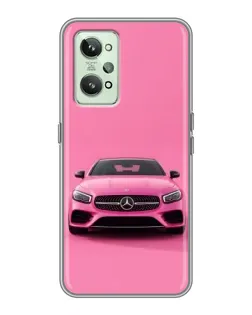Чехол для Realme GT2 с картинкой «Розовый Mercedes AMG»