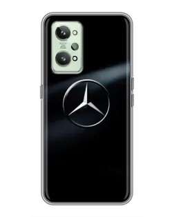 Чехол для Realme GT2 с картинкой «Mercedes на металле»
