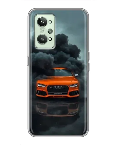 Чехол для Realme GT2 с картинкой «Audi в облаках дыма»
