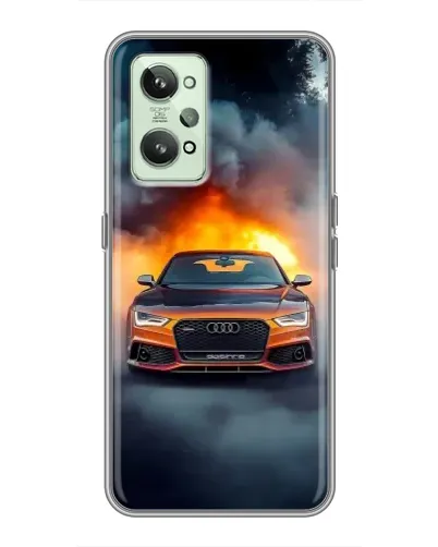 Чехол для Realme GT2 с картинкой «Audi в огненном дыму»