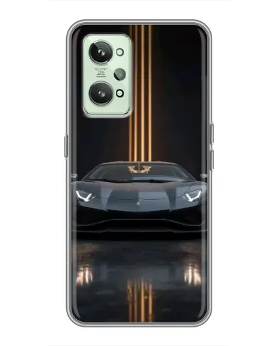 Чехол для Realme GT2 с картинкой «Lamborghini золотые линии»