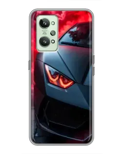 Чехол для Realme GT2 с картинкой «Lamborghini красное сияние»