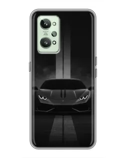 Чехол для Realme GT2 с картинкой «Lamborghini симметрия дорог»