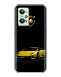 Чехол для Realme GT2 с картинкой «Lamborghini желтый акцент»