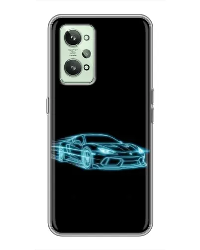 Чехол для Realme GT2 с картинкой «Неоновый контур Lamborghini»