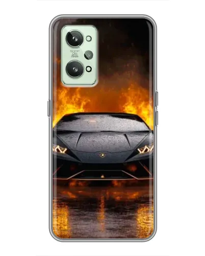 Чехол для Realme GT2 с картинкой «Lamborghini в огне»