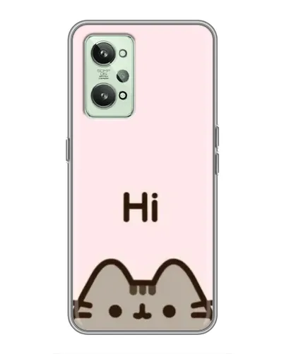 Чехол для Realme GT2 с картинкой «Пушин говорит Hi»