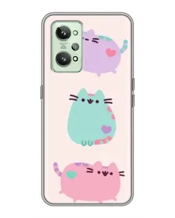 Чехол для Realme GT2 с картинкой «Pusheen трио»