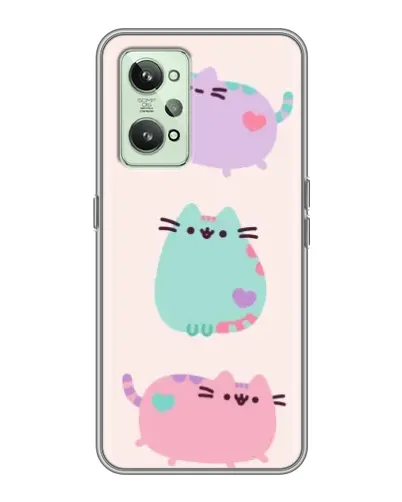 Чехол для Realme GT2 с картинкой «Pusheen трио»