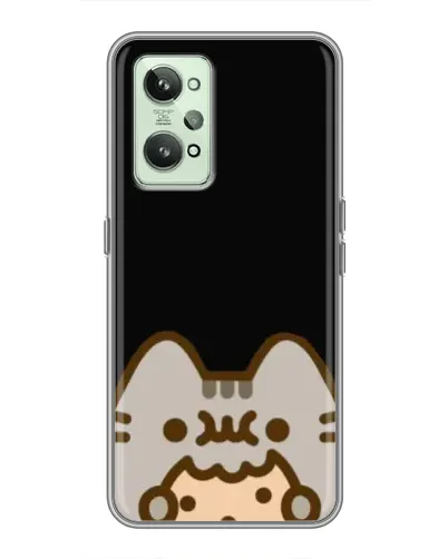 Чехол для Realme GT2 с картинкой «Пушин на черном»
