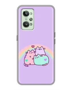 Чехол для Realme GT2 с картинкой «Радужные Пушины»