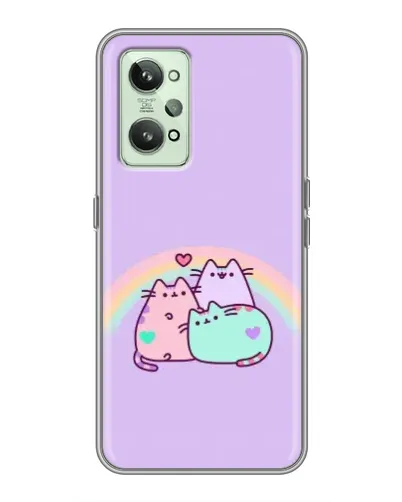 Чехол для Realme GT2 с картинкой «Радужные Пушины»