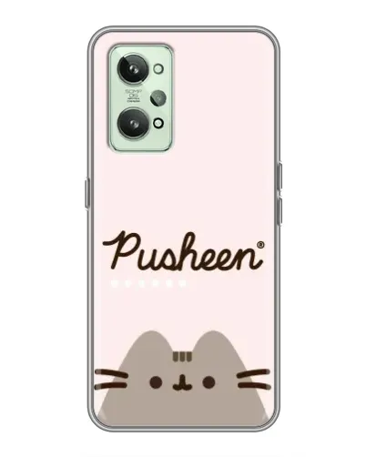 Чехол для Realme GT2 с картинкой «Pusheen логотип»