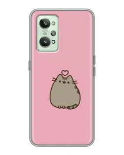 Чехол для Realme GT2 с картинкой «Pusheen сердце»