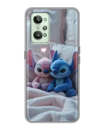 Чехол для Realme GT2 с картинкой «Плюшевые Стич Ангел»