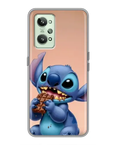 Чехол для Realme GT2 с картинкой «Стич ест шоколад»