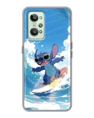 Чехол для Realme GT2 с картинкой «Стич на волне»