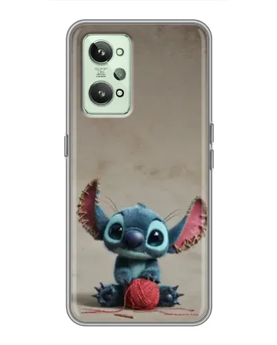 Чехол для Realme GT2 с картинкой «Стич на коричневом фоне»