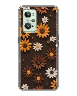 Чохол для Realme GT2 з картинкою «Візерунок з маленьких соняшників»