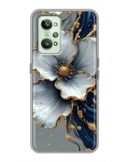 Чохол для Realme GT2 з картинкою «Біла квітка та золотий флюїд»