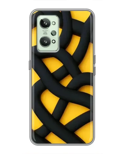 Чехол для Realme GT2 с картинкой «Черное желтое переплетение» Чехол для Realme GT2 с картинкой «Черное желтое переплетение»