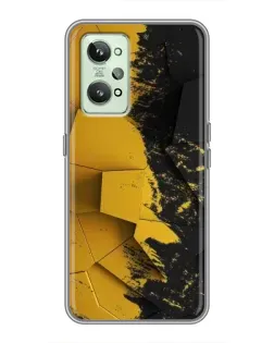 Чехол для Realme GT2 с картинкой «Золотые осколки геометрии»
