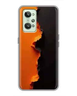 Чехол для Realme GT2 с картинкой «Оранжевый разлом»