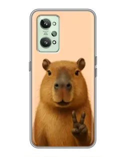 Чехол для Realme GT2 с картинкой «Капибара виктория»