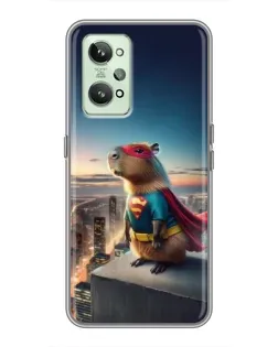 Чехол для Realme GT2 с картинкой «Капи-мен супергерой»