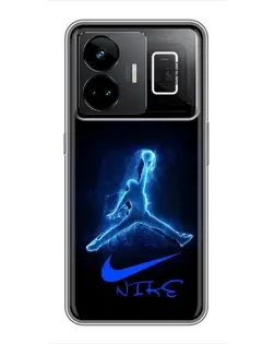 Чехол для Realme GT3 с картинкой «Jordan Neon Blue»