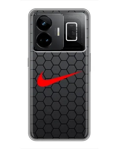 Чехол для Realme GT3 с картинкой «Nike — карбоновая сетка»