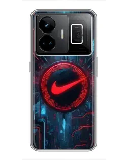 Чехол для Realme GT3 с картинкой «Техногенный стиль Nike»