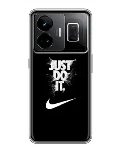 Чехол для Realme GT3 с картинкой «Текстовый принт Nike»