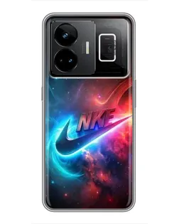Чехол для Realme GT3 с картинкой «Огненный логотип Nike»