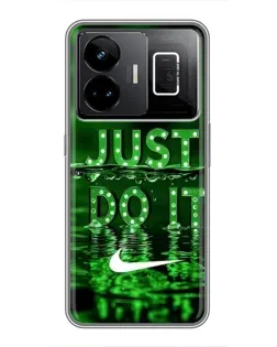 Чехол для Realme GT3 с картинкой «Зеленый неоновый Nike»