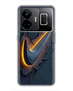 Чехол для Realme GT3 с картинкой «Объемный логотип Найк»