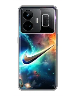 Чехол для Realme GT3 с картинкой «Космический Nike Swoosh»