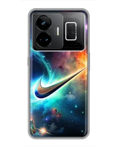 Чехол для Realme GT3 с картинкой «Космический Nike Swoosh»