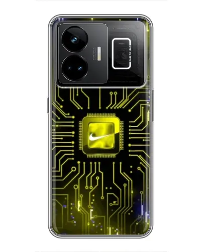 Чехол для Realme GT3 с картинкой «Nike — золотая искра»